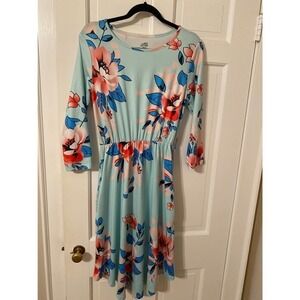 TICKLED Teal Midi Dress